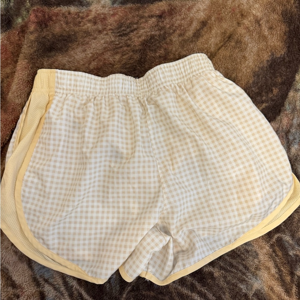 Checkered Yellow and White Shorts